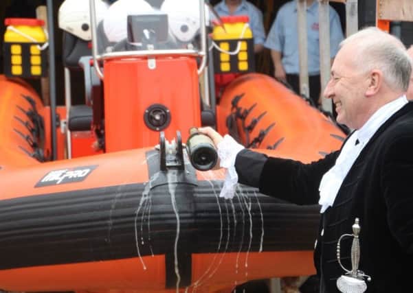 High Sheriff of East Sussex Michael Foster led the naming ceremony for Pett Level Independent Rescue Boat's new vessel SUS-170315-170042001