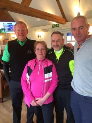 Cottesmore Golf Club ladies section Boozers' Scramble winners: Naomi Zoob with her team of Ady Darker, Mark Waddell and Graham Snelgrove. SUS-170903-125508002