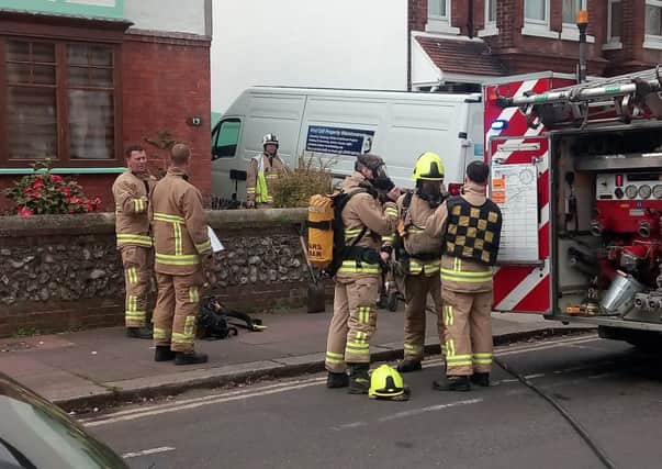 The fire is in Upper High Street, Worthing. Picture: Michael Drummond