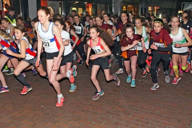 Action from the secondary girls' race / Picture by Derek Martin