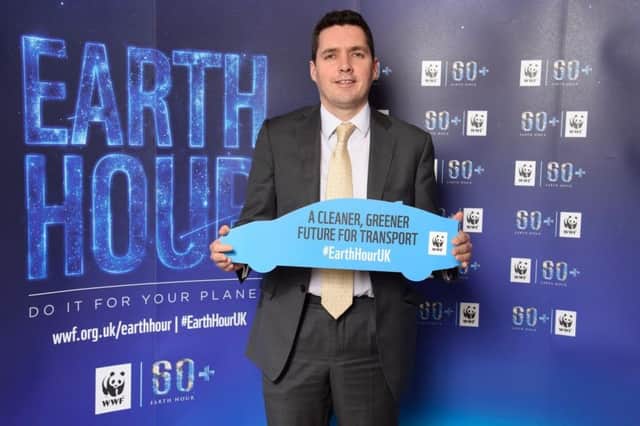 Huw Merriman MP supports Earth Hour. SUS-170316-114652001
