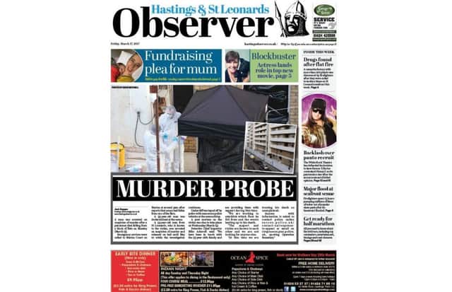 Hastings Observer front page, 17/03/17 SUS-170317-094013001
