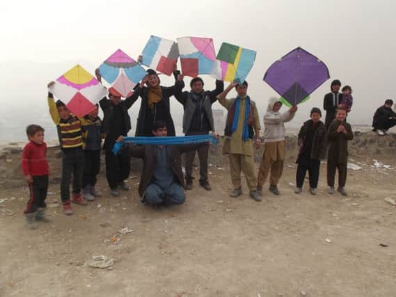Afghans flying kites