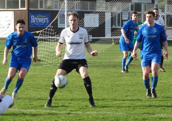 Drew Greenall in possession for Bexhill United against Selsey last weekend. Picture courtesy Mark Killy