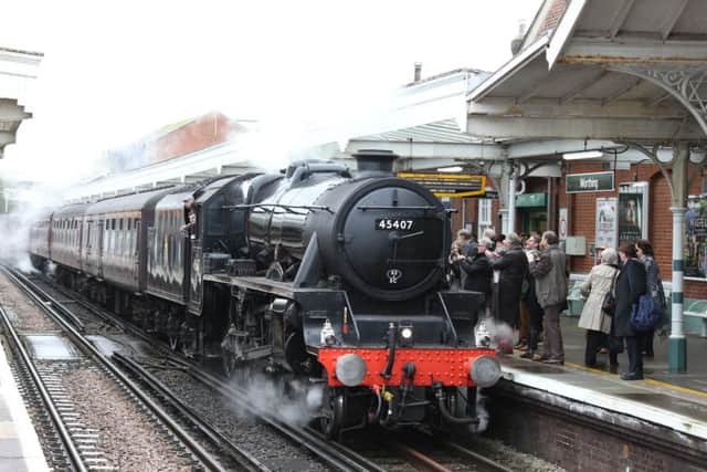 The Lancashire Fusilier arrives at Worthing station. Picture by Eddie Mitchell