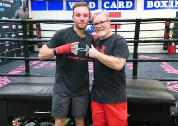 Billy Lavelle with coach Freddie Roach in the USA