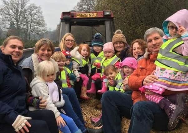 Stedham Squirrels enjoying a tractor ride with their families