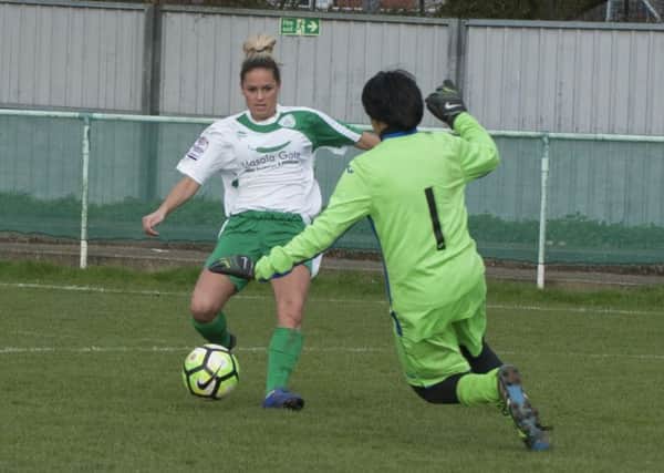 Cherelle Khassal prepares to round the keeper / Picture by Tommy McMillan