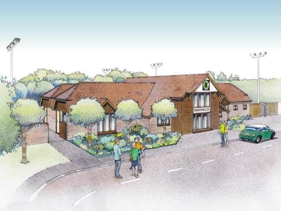 An artist impression of what Horsham Football Club's propsed new home could look like