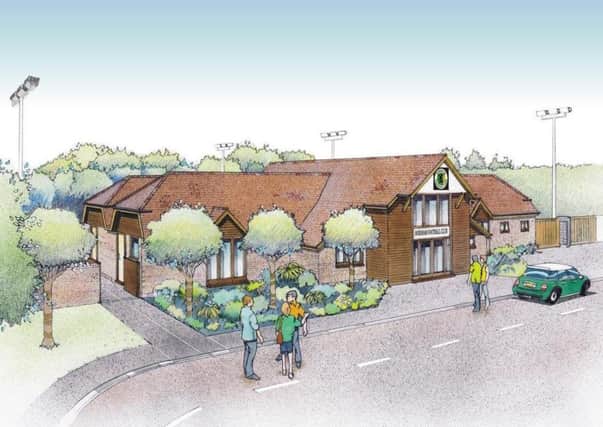 An artist impression of what Horsham Football Club's propsed new home could look like