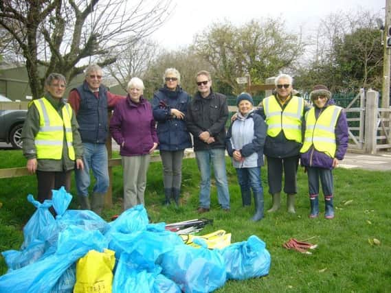 Ferring Conservation Group with the collected litter