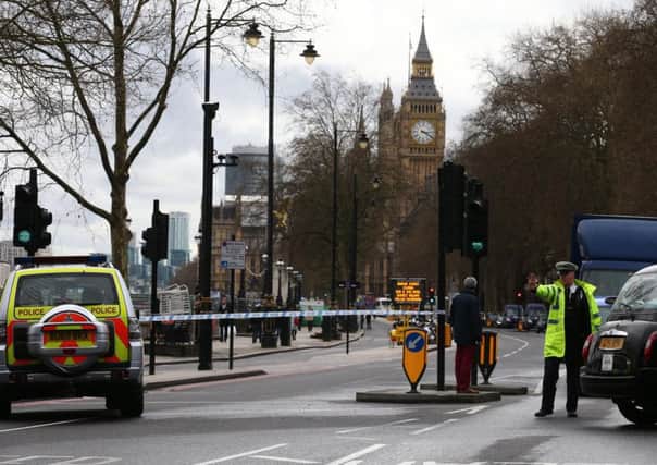 The aftermath of Wednesday's attack in Westminster (photo by SWNS.com)