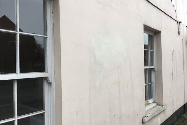 The offensive graffiti has now been washed off