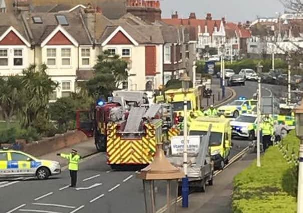 Emergency services are at the scene of a serious collison in Eastbourne. SUS-170323-140050001