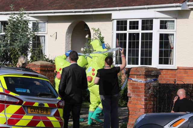 Emergency services were called to a chemical incident at Grove Road in Worthing yesterday, where an 18-year-old man died. Picture: Eddie Mitchell SUS-160830-125721001