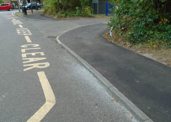 Green Lane, Crawley (outside Northgate Primary School) - repaired last year