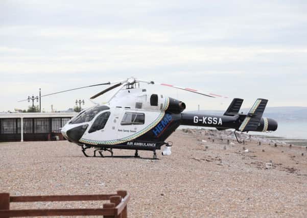 The air ambulance was also called to the scene of the suicide at Worthing beach on October 19. Picture: Eddie Mitchell