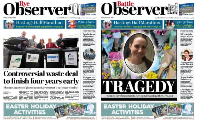 Front pages of the Rye Observer and Battle Observer, 24-03-17 SUS-170324-135014001