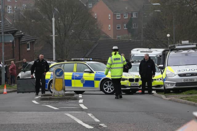 Police at the scene of the collision in Whitehawk (Photograph: Eddie Mitchell) SUS-170324-140913001