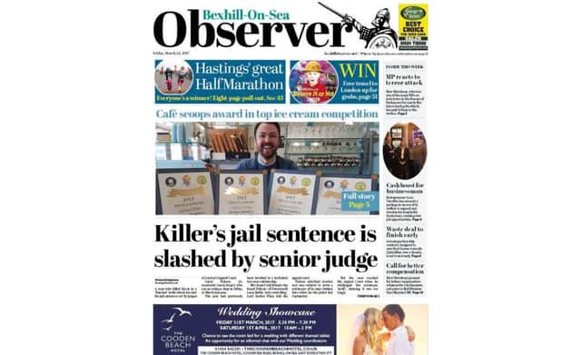 Bexhill Observer front page, 24-03-17 SUS-170324-144112001