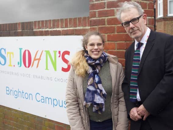 Principal Simon Charleton and learner Tara Wilkinson