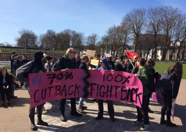 Protestors at the University of Brighton. Picture: Mark Tovey