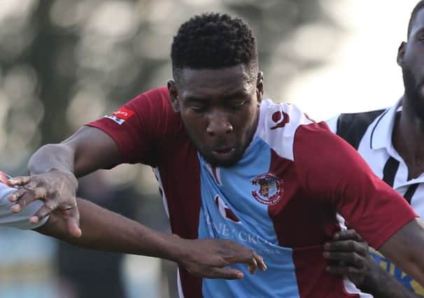 Shomari Barnwell became Hastings United's 20th different scorer this term with his two goals in the 5-1 win over Molesey. Picture courtesy Scott White