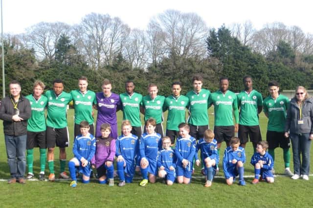 The Hillians before the game. Picture courtesy of Burgess Hill Town FC