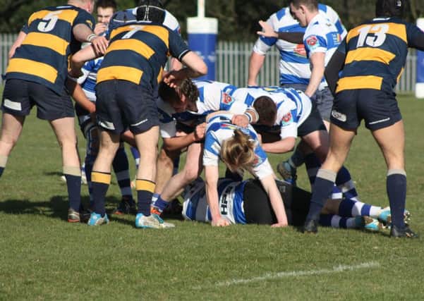 Action from Hastings & Bexhill's narrow victory over OId Williamsonians. Pictures courtesy Karen Walker