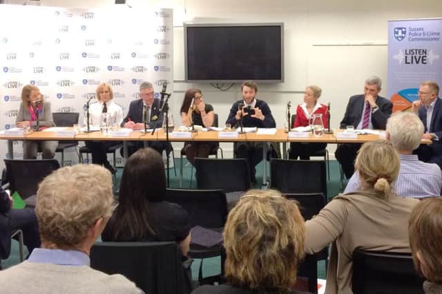 a summit organised by the Sussex PCC to tackle elder exploitation at Brighton's Jubilee Library