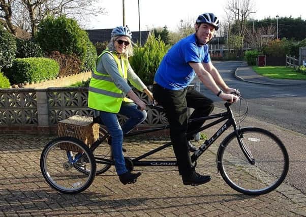 Mike and his wife Janet training on their tandem bike