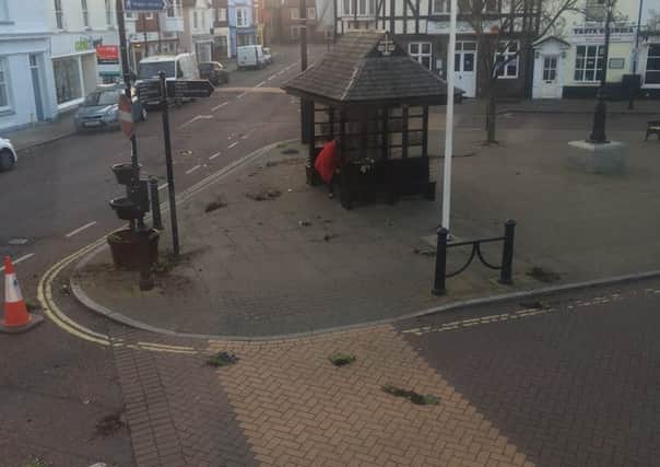 One of the images taken after the vandalism in Emsworth town centre