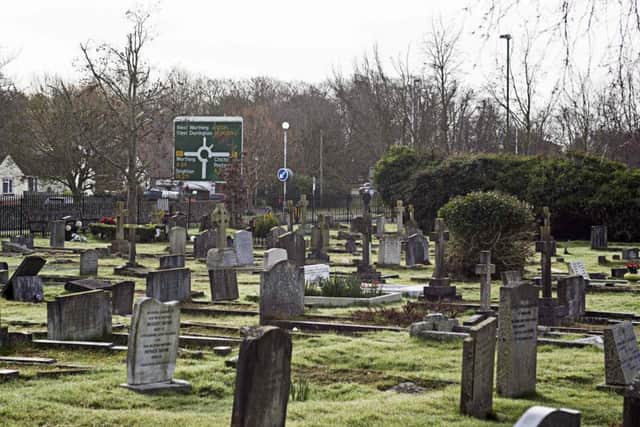A view of the cemetery