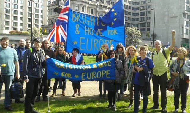 Brighton and Hove for Europe at the Unite for Europe march in London on March 25