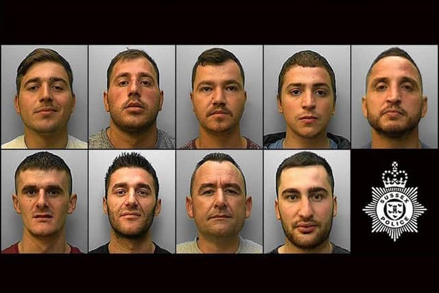 The nine men were jailed for 45 years in total for their part in supplying cocaine in Brighton and Hove (Photograph: Sussex Police)