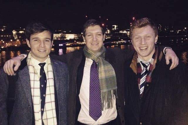 Cameron Forster with friends. Picture: Amanda Jayne