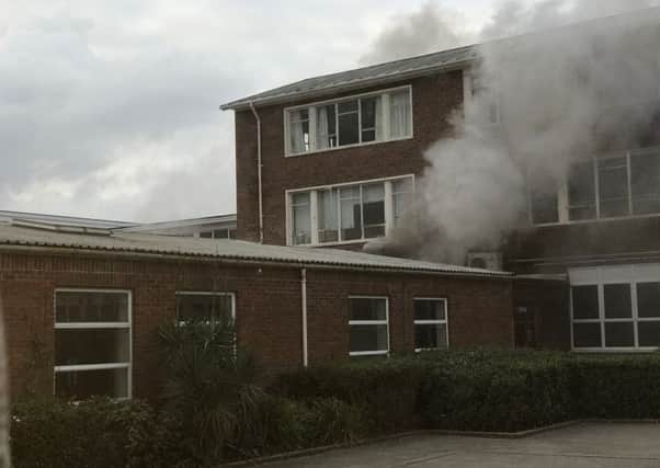 The Weald School on fire yesterday evening