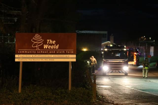 The Weald School in Billingshurst was on fire. Picture: Eddie Mitchell