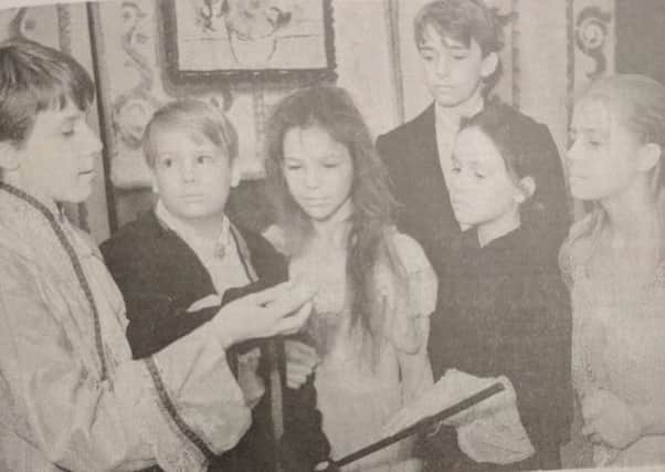The pupils from left to right are: Alex Hawke, Thomas Fulford-Brown, Honeysuckle Weeks, Chloe Beauvois, Joe Ross, Shahna Thwaites