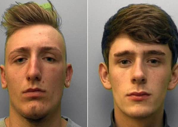Gage Vye-Parminter, 18 and Matthew Howes, 19, now face seven years in prison. Picture: Sussex Police