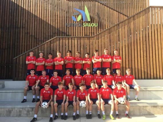 Worthing College's men's football academy team at the Futbol Salou centre.