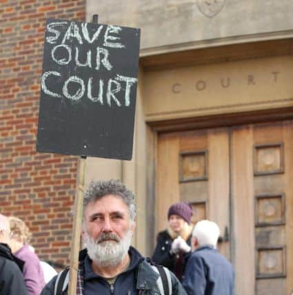 DM1615945a.jpg Chichester Crown Court closure protest. Stephen Jackson. Photo by Derek Martin. SUS-161203-204941008