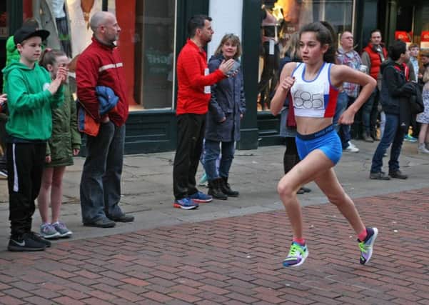 Nicole Ainsworth on her way to winning the secondary school girls' race / Picture by Derek Martin
