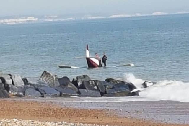 The plane crashed into the sea earlier today (March 30). Picture: Donna Milton SUS-170330-172420001