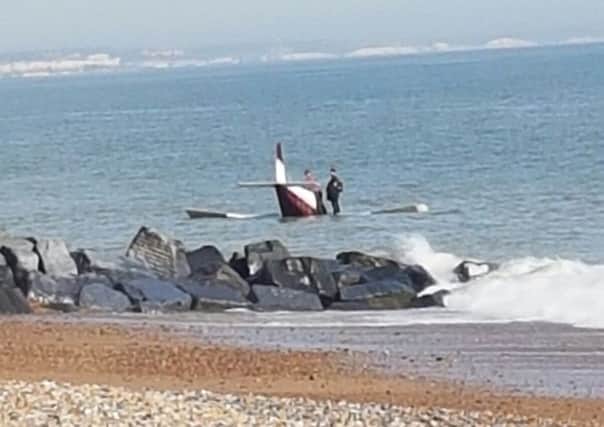 The plane crashed into the sea earlier today (March 30). Picture: Donna Milton SUS-170330-172420001