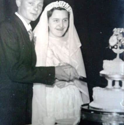 The wedding day at All Saints Church, Wokingham, on March 29, 1952