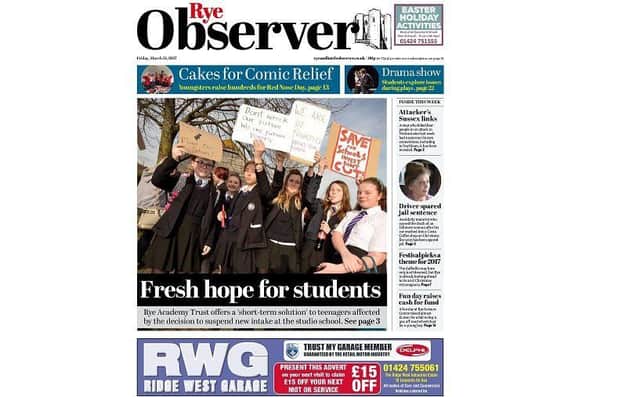 Today's Rye Observer front page SUS-170331-092215001