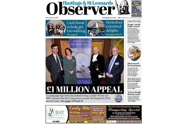 Today's Hastings Observer front page SUS-170331-092113001