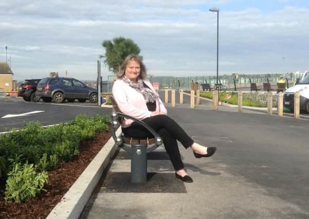 Councillor Emma Evans at the revamped car park