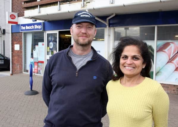 Charlie Kinross with Neha Patel, who co-owns the Beach Shop